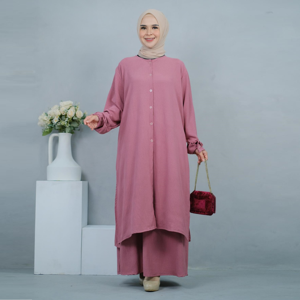 Gamis Lebaran Mewah Jumbo TIROSE SET LD 130 XXXL Dress Syari Dewasa Pesta Hitam Maxi Muslim
