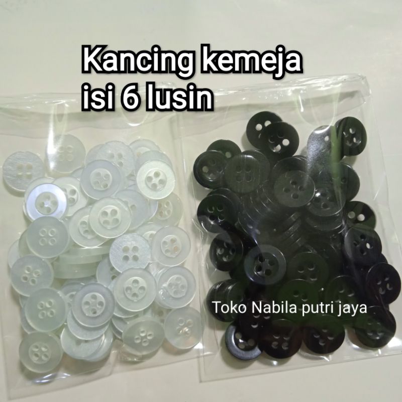 Kancing kemeja 4 lubang, kancing baju sekolah, kancing baju kemeja