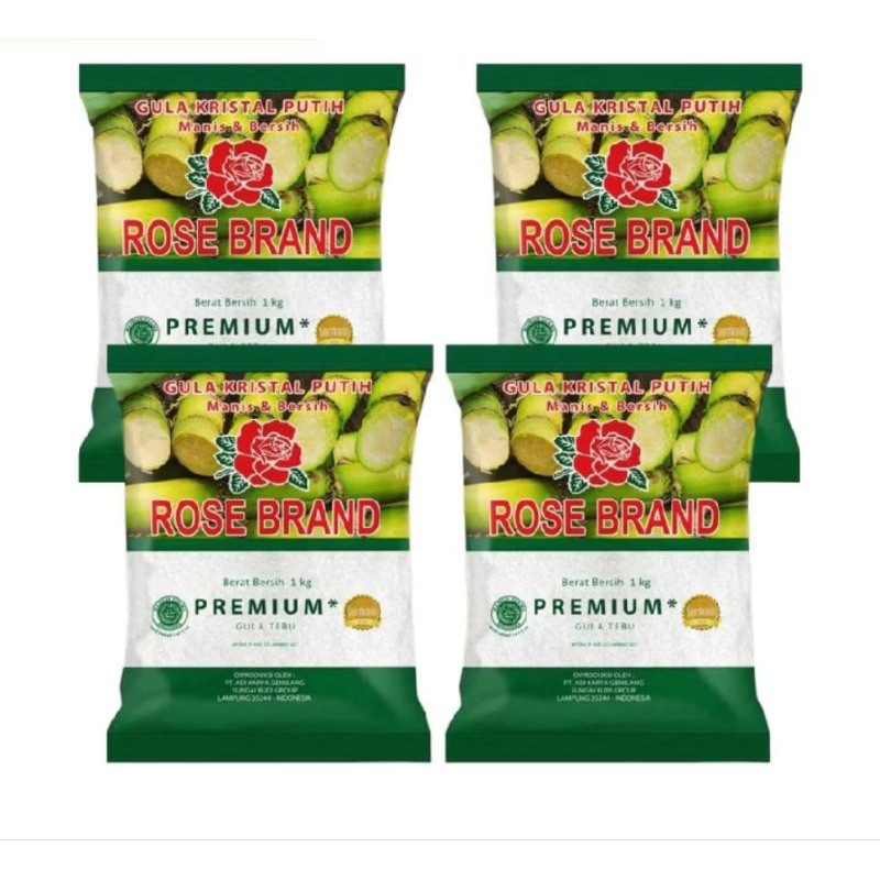 

ROSE BRAND Gula Pasir Kristal Putih Premium 1 kg x 4 kg