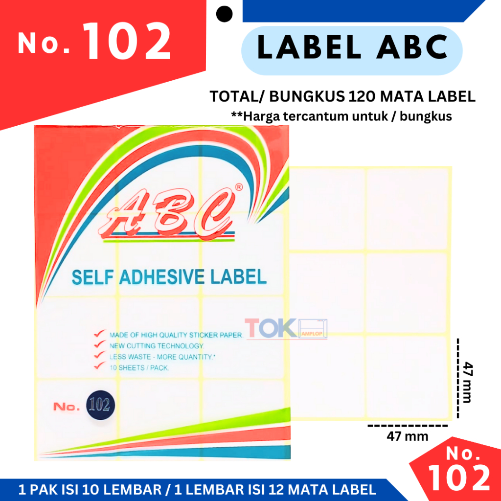 

Stiker Label ABC 102 Polos ( self adhesive label ) / label undangan