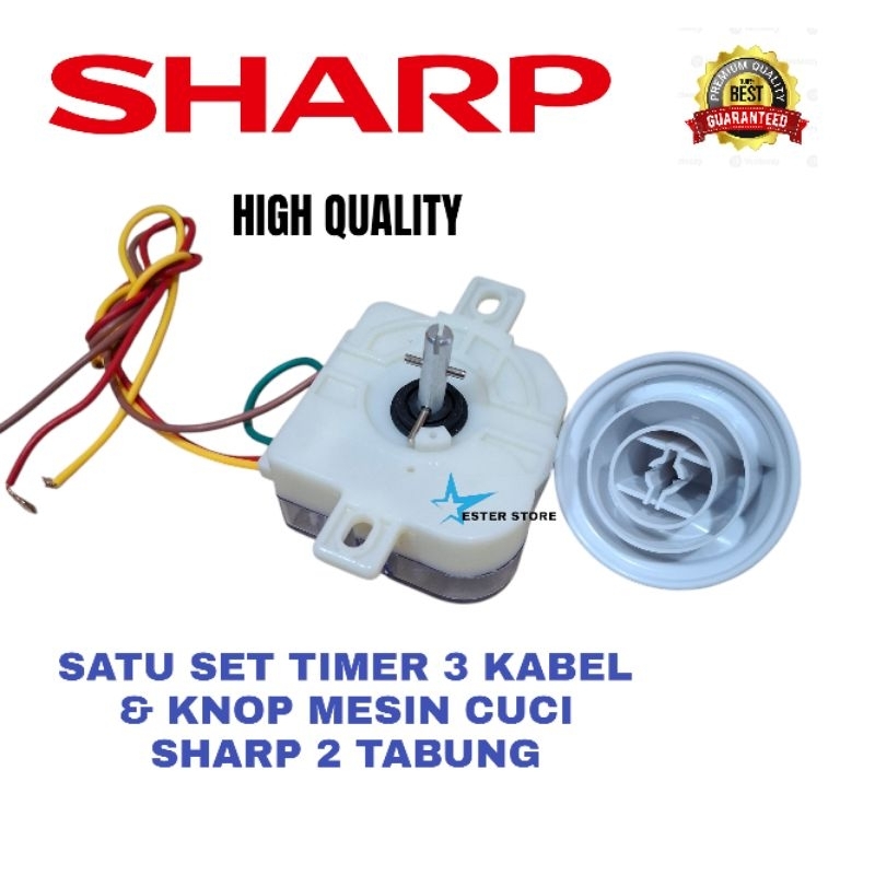 Set Timer wash 3 kabel & knop Sharp ES-T86CL ES-T86CR ES-T95CR ES-T96CL  mesin cuci Sharp  2 tabung