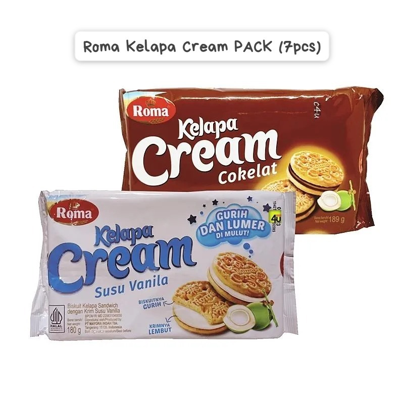 

Roma Kelapa Cream Rasa Coklat/ Susu Vanila PACK (7pcs)