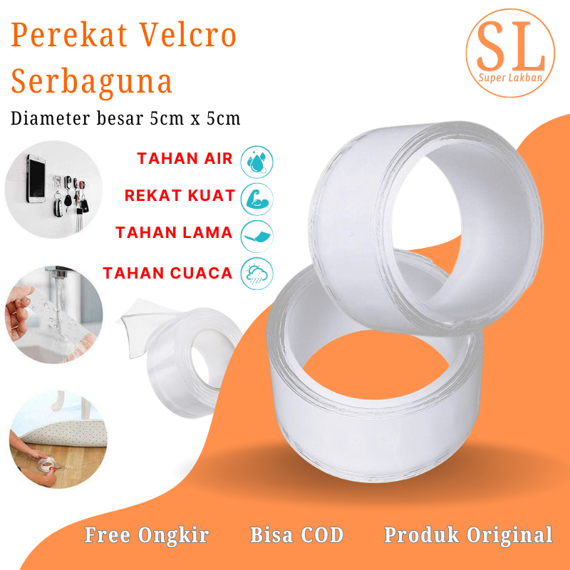 

Double Tip Nano Tape Clear 5CM 50mm x 3 Meter Super Lengket Anti Air Bening Isolasi 2 Sisi Transparan Lakban Lem Bubbles DIY