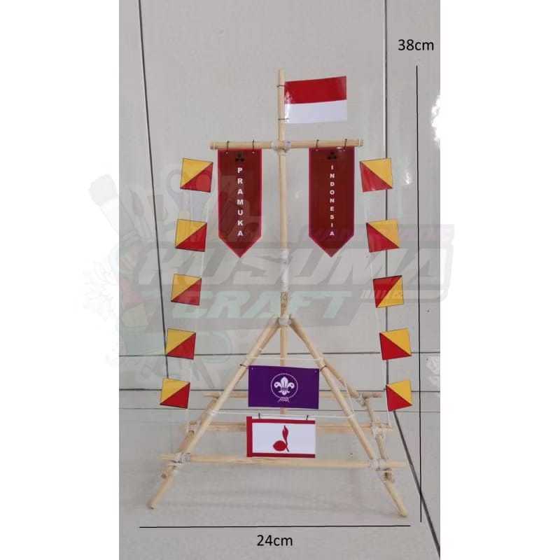 Miniatur Pionering Pramuka 13 Tongkat / Miniatur Tiang Bendera