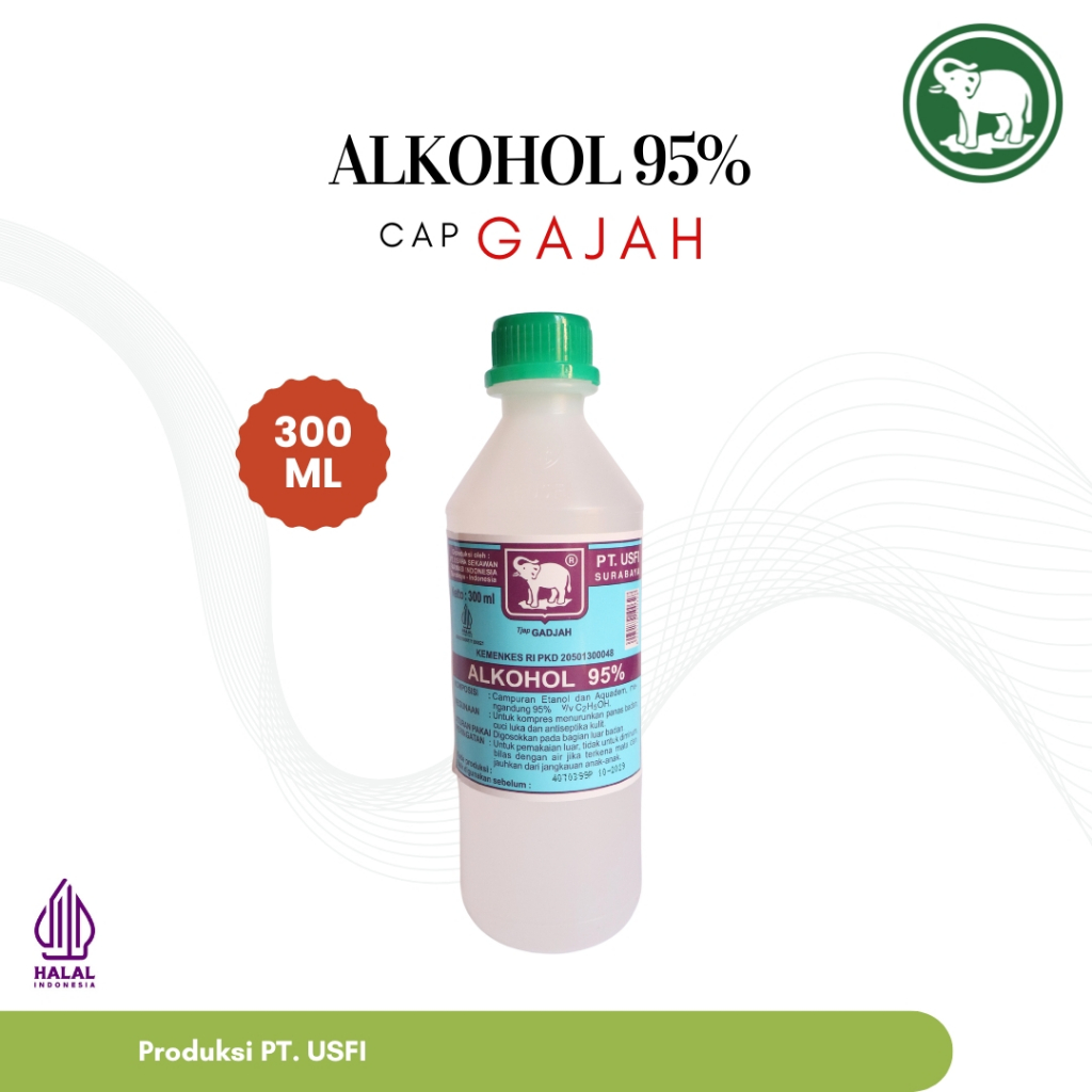 Cap Gajah Alkohol (Etanol) 95% 300 ML