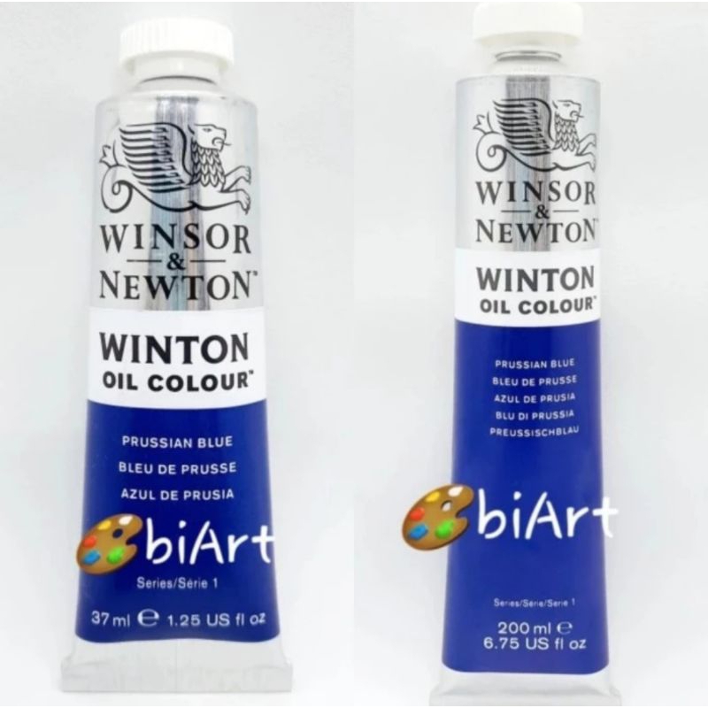 

Cat Minyak Winton Oil Colour 200ml / 37ml Prussian Blue Winsor & Newton