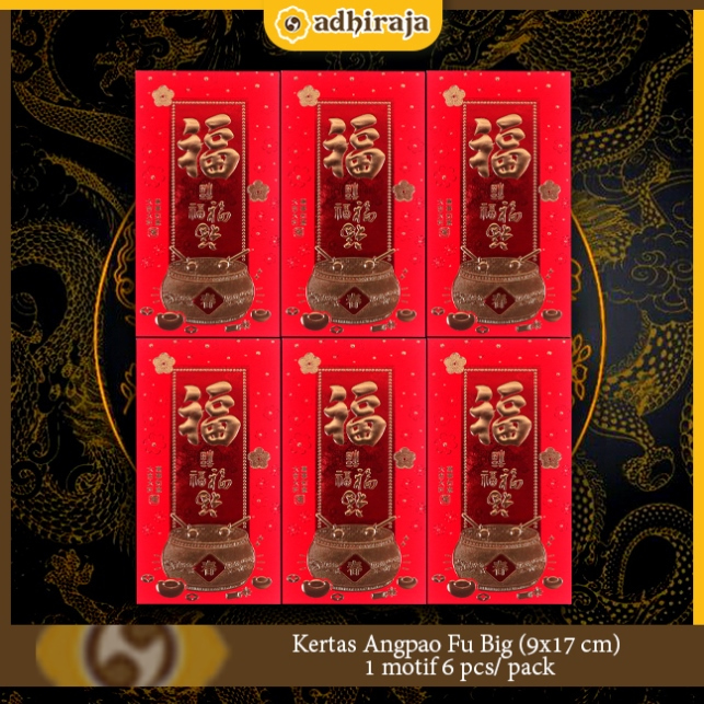 

Kertas Angpao Fu Big (9x17 cm) 1 motif 6 pcs/ pack