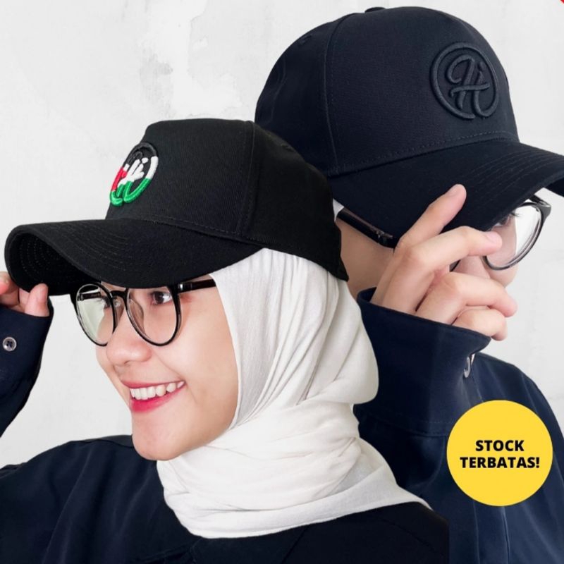 HJ Signature Shade Hat - Midnight Black Topi Baseball Unisex Baseball Cap Topi Wanita Premium Topi P