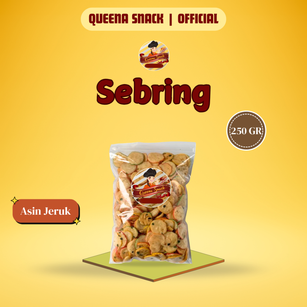 

QUEENA SEBRING Asin Jeruk 250GR - Makanan Ringan Asin