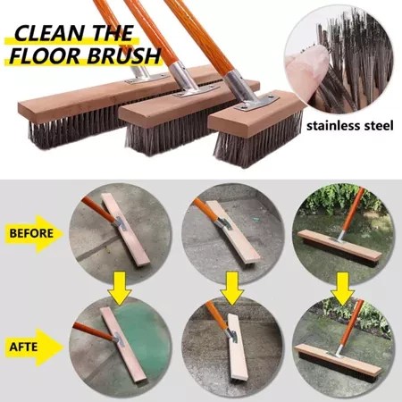 Terbaik Sikat kawat pembersih kerak sikat lantai baja tahan karat sikat trotoar halaman lantai semen