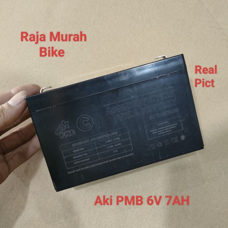 Baterai Aki Kering 6V 7AH/20HR Mainan Mobilan Anak VRLA Battery
