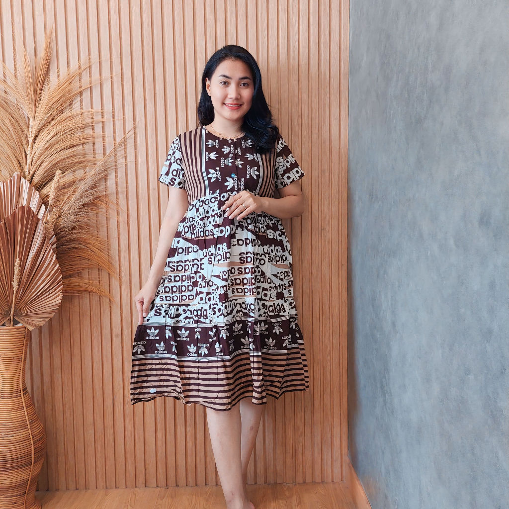 Kartika Batik Daster 0418 Babydoll Susun Rayon Premium Busui Friendly Pendek Daster Kekinian - Casua