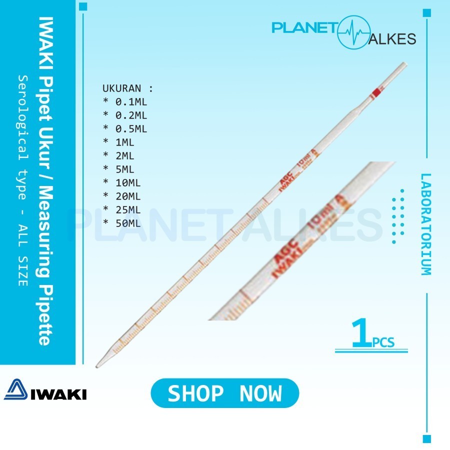 IWAKI.7025-0.5 Pipet Ukur 0,5ml | Measuring Pipette Class A 0,5ml