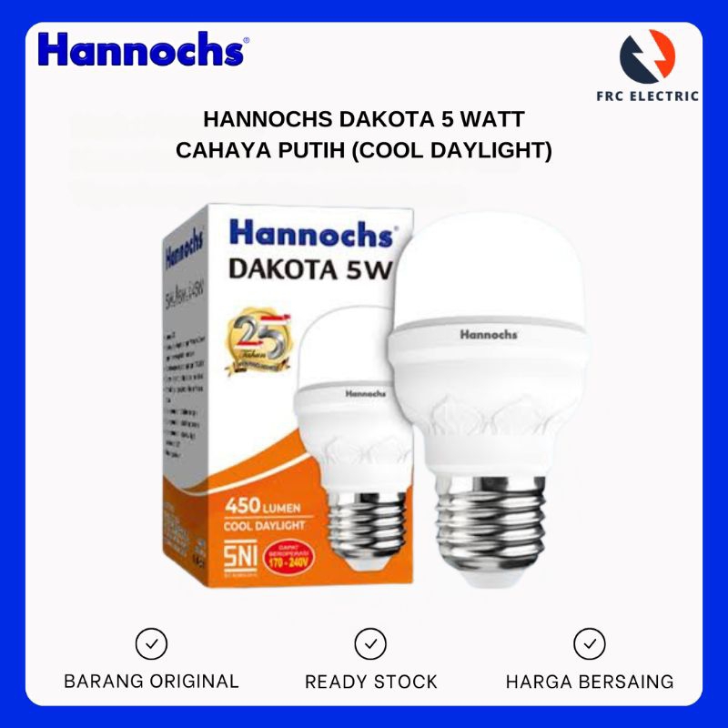 Lampu Hannochs Dakota 5 Watt Cool Daylight - Lampu LED 5 Watt - Lampu LED Hannochs Cahaya Putih - La