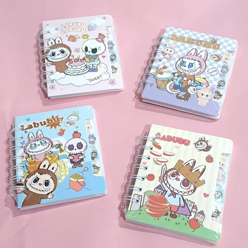 

Notebook Notes Memo Agenda Diary Buku Tulis Mini Spiral+Pembatas A7 Viral Labubu The Monsters