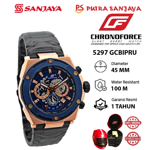 Jam Tangan CHRONOFORCE 5297 GCBIPRU Original Garansi Resmi 1  tahun Stainless Steel