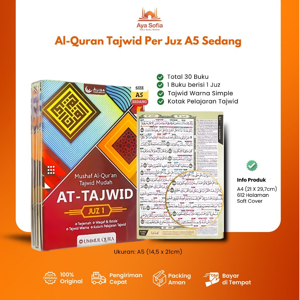 AL QURAN PER JUZ ALIQA UKURAN A5 SEDANG AT-TAJWID