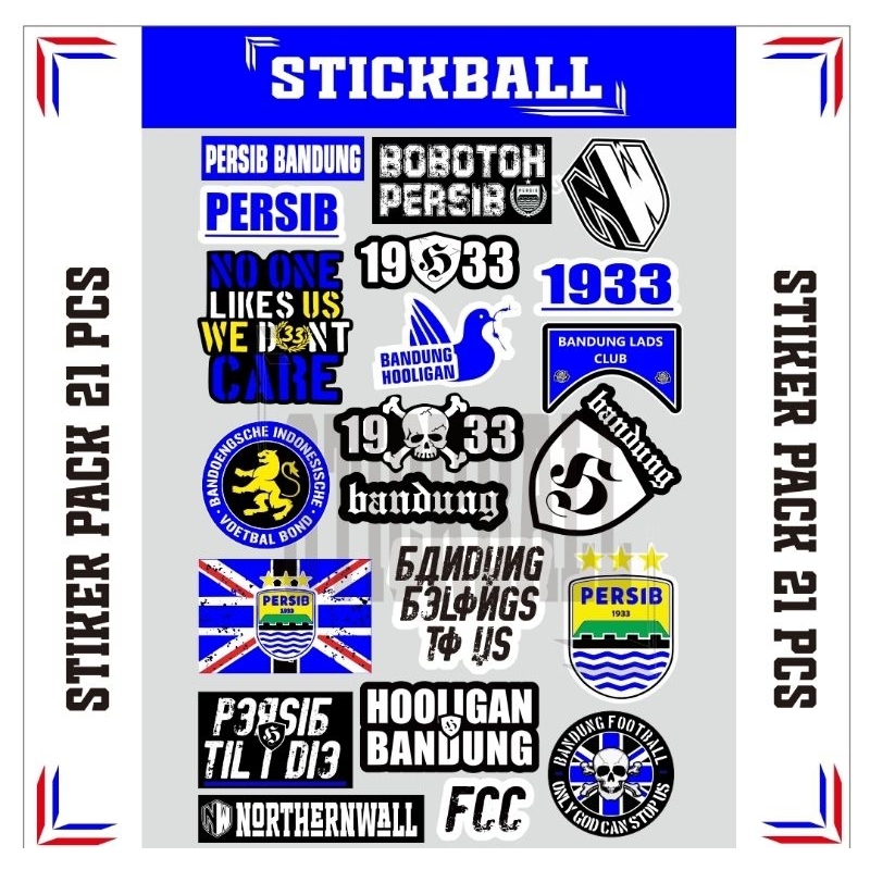 

21 pcs Sticker persib bandung viking bobotoh 1933