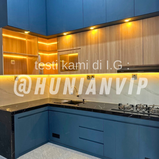 Kitchen set minimalis finishing hpl murah terpasang