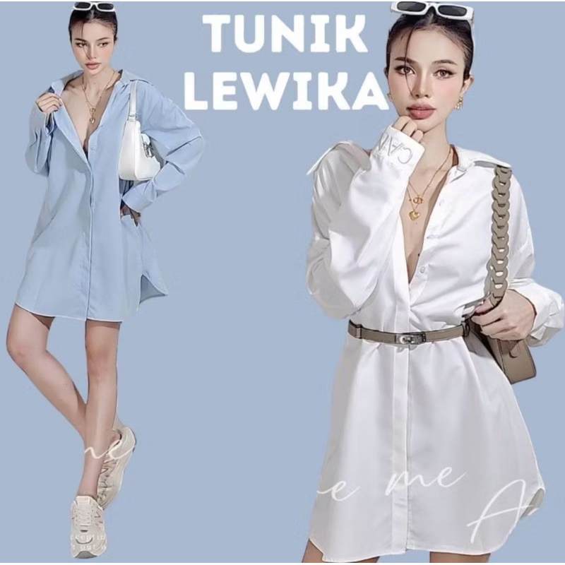 - BANGKOK MEDAN - READY TUNIK LEWIKA / DRESS KEMEJA OVERSIZE WANITA