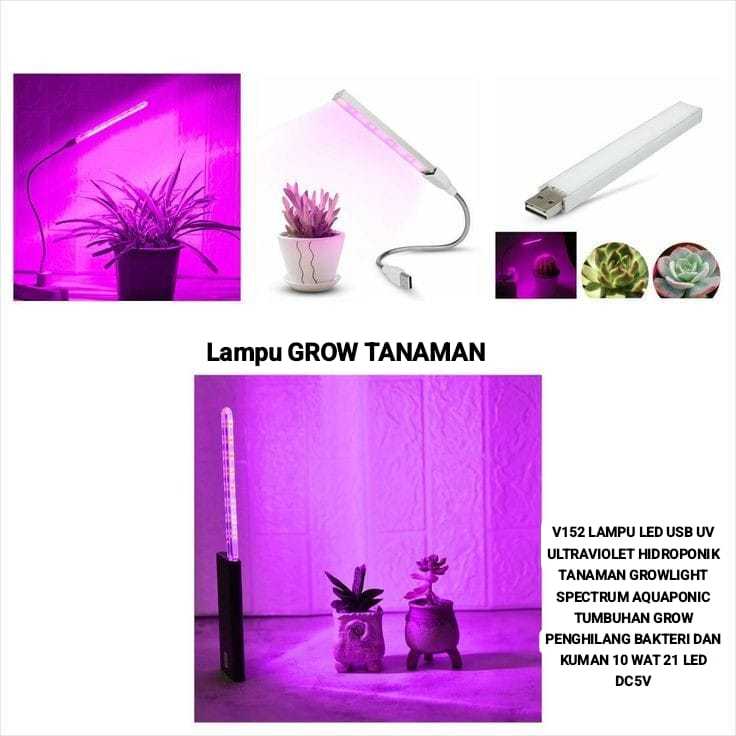 V152 LAMPU LED USB UV ULTRAVIOLET HIDROPONIK TANAMAN GROWLIGHT SPECTRUM AQUAPONIC TUMBUHAN GROW LIGH