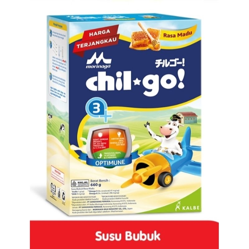 

Morinaga Chill-go 3+ Susu bubuk Pertumbuhan Anak 3-12 Tahun Madu 660g