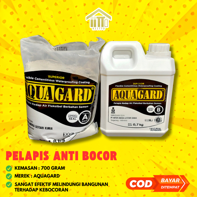 AQUAGARD PELAPIS ANTI BOCOR / ANTI REMBES TEMBOK, KOLAM DAN BAK MANDI 2.5 KG / CAT PELAPIS ANTI BOCO