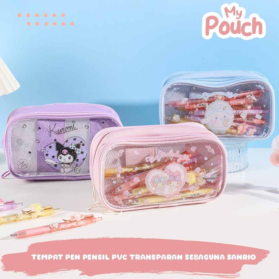 

Tempat Pencil 3 Layer Transparan My Melody Sanrio/ Pencil Case karakter Cute