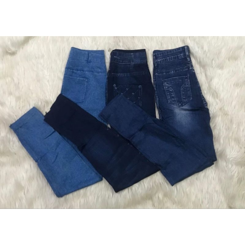 Leging jeans import longpants jeans slim fit celana leggings motif jeans ketat promo cuci gudang obr