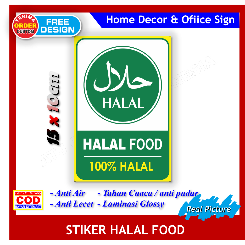 

Stiker halal food identitas jual makanan sticker restoran gerobak warung dll