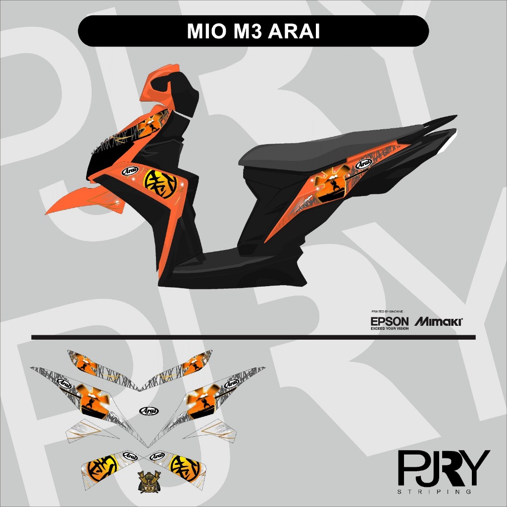 STRIPING TRANSPARAN MIO M3 ARAI VERSION SAMURAI
