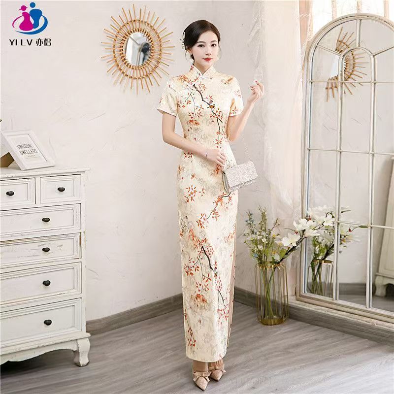 Gaun Cheongsam Gaya Cina Gaun Wanita Kelas Atas