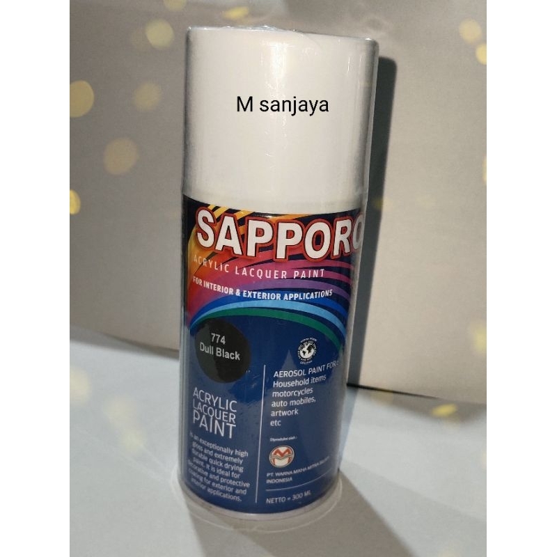 SAPPORO 774 CAT SEMPROT PYLOX WARNA DULL BLACK 300ml
