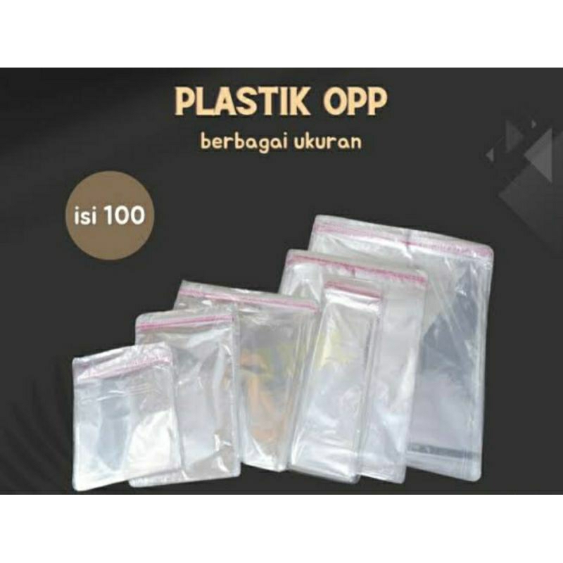 

Kantong Plastik OPP Perekat per pack isi 100 lembar