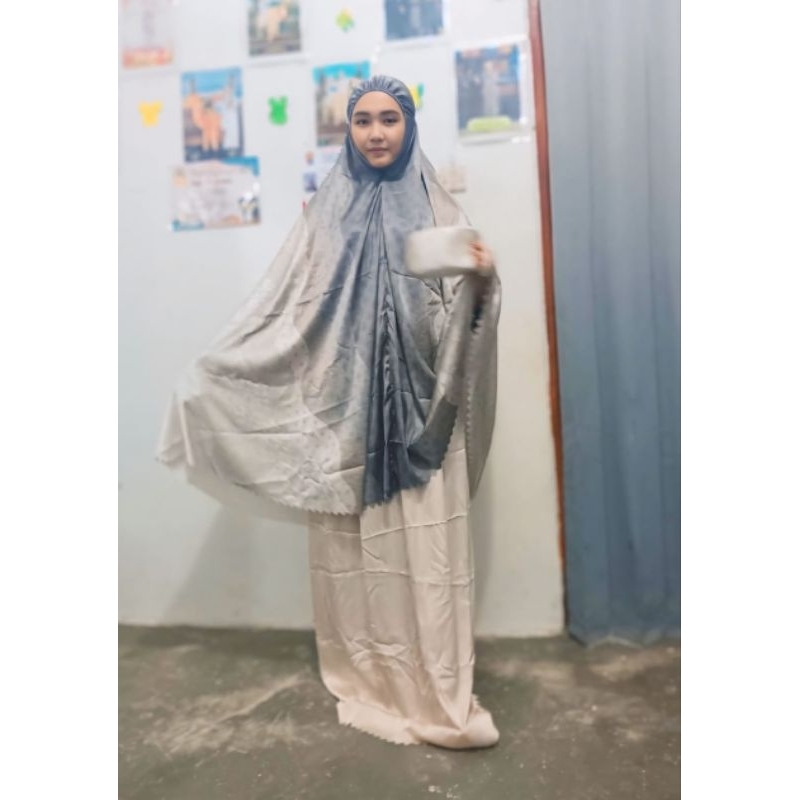 Mukena Armani Silk Laser Cut Muka Anti Tembem