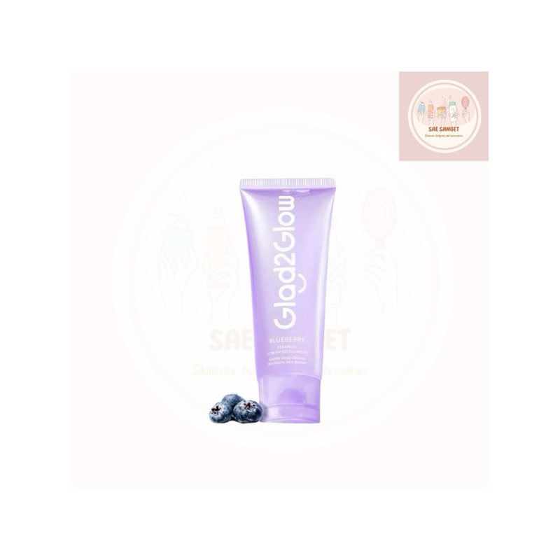 Glad2Glow Facial Wash Blueberry Ceramide / Glad2Glow Facial Wash Ungu / Glad2Glow Sabun Cuci Muka Un
