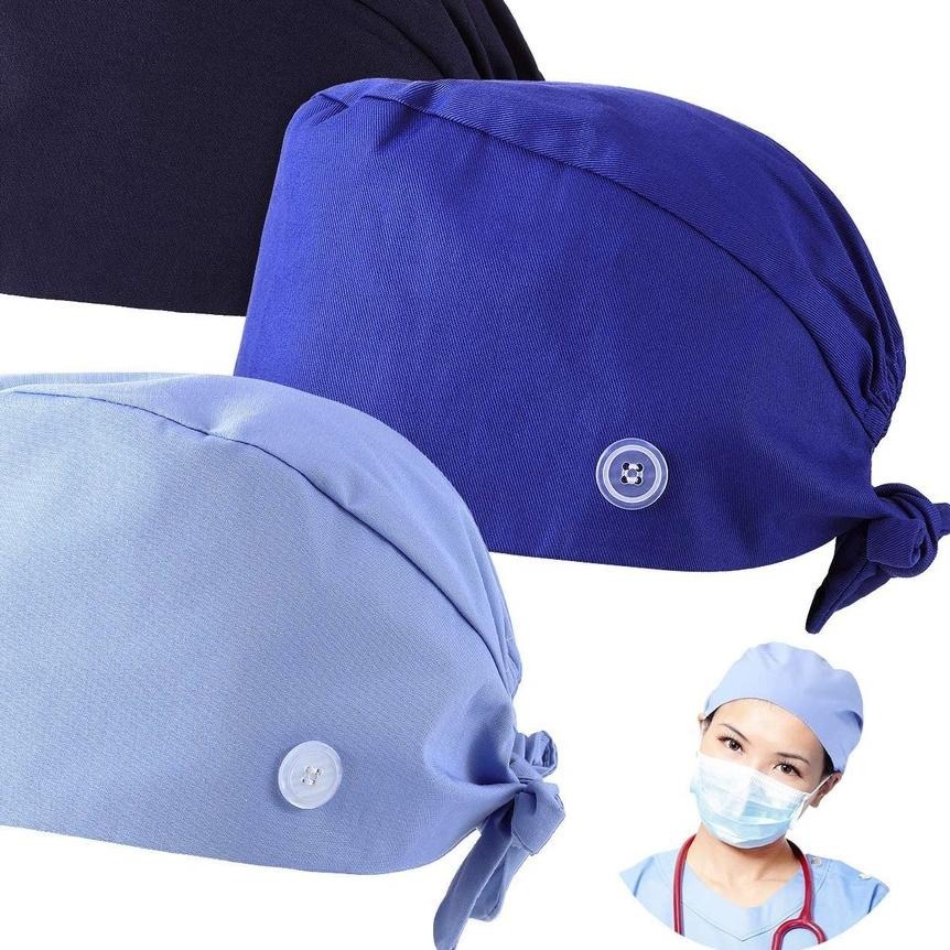 Topi Operasi DRILL KANCING topi bedah scrub hat surgery topi koki dokter perawat koki dll