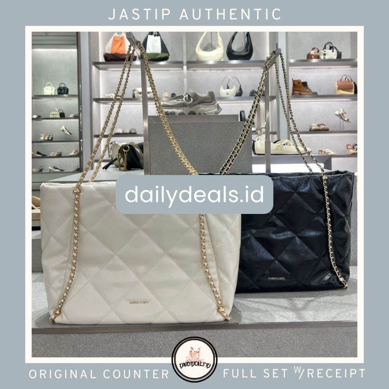#2-30151422 Apfra Quilted - Jastip CK ORIGINAL COUNTER CHAIN HANDLE BAG TAS EMBELLISHED TOTE SHOULDE