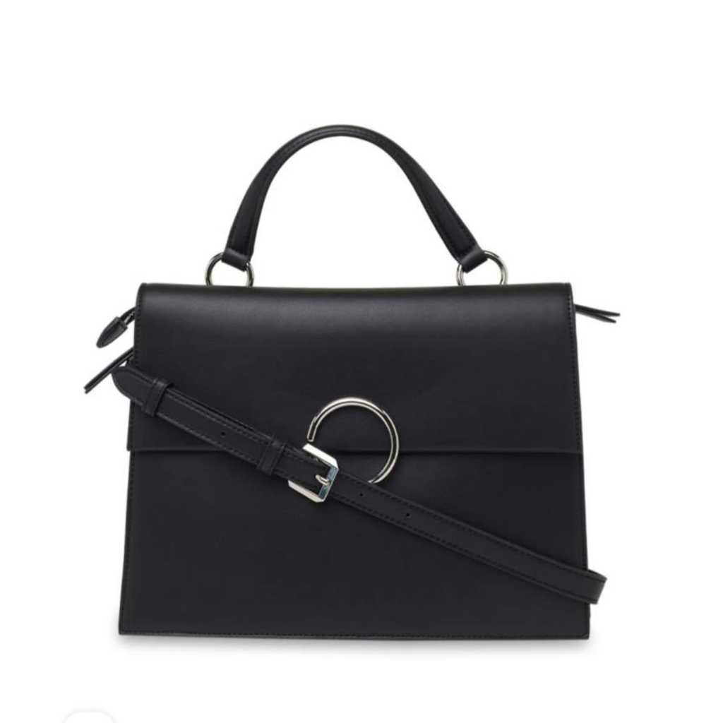 (PRELOVED) HAND BAG BLACK SOLID SATCHEL CHARLES AND KEITH ORIGINAL AUTHENTIC - TAS KERJA WANITA KARI