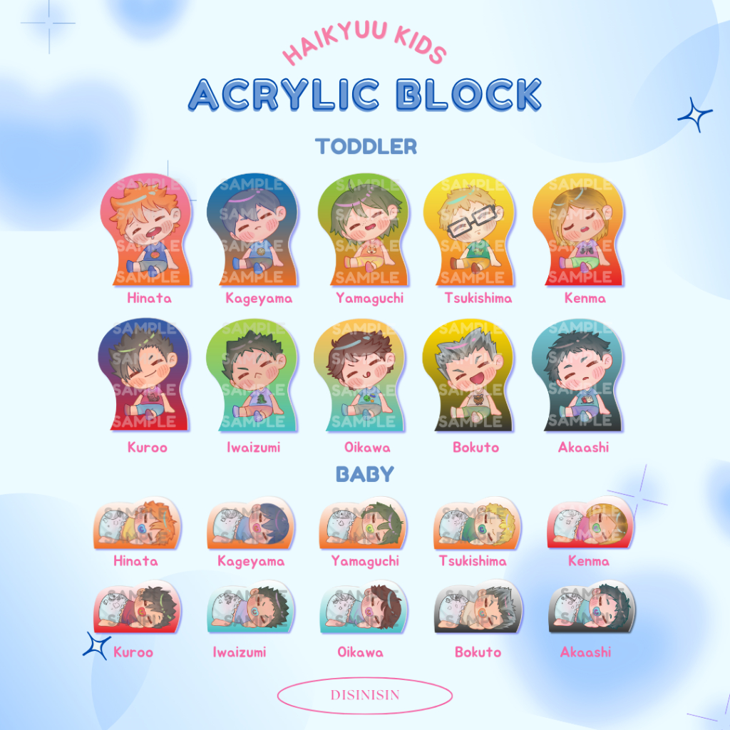 [disinisin] ACRYLIC BLOCK HAIKYUU KIDS Standee Block Haikyuu Bobo