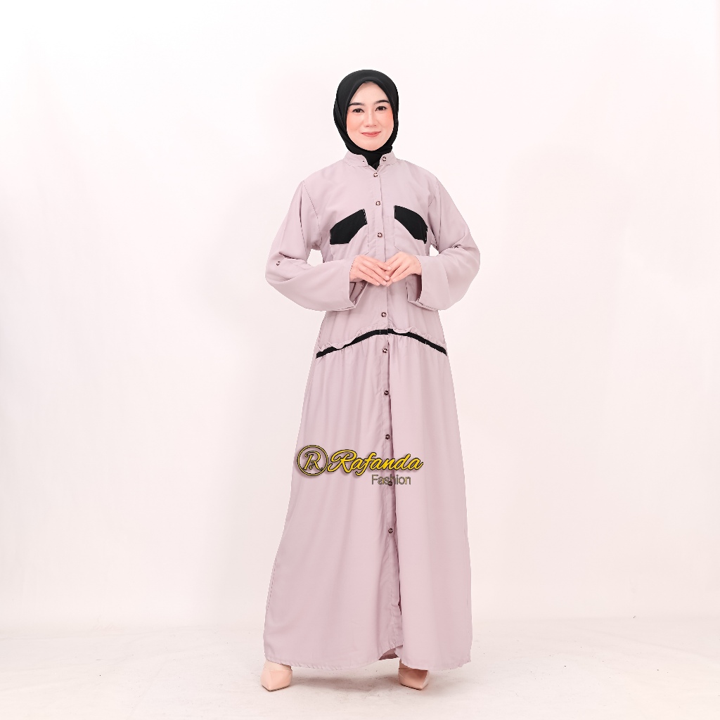 Rafanda Fashion - Hana Gamis Syar'i Polos Wanita Premium Dress Muslim