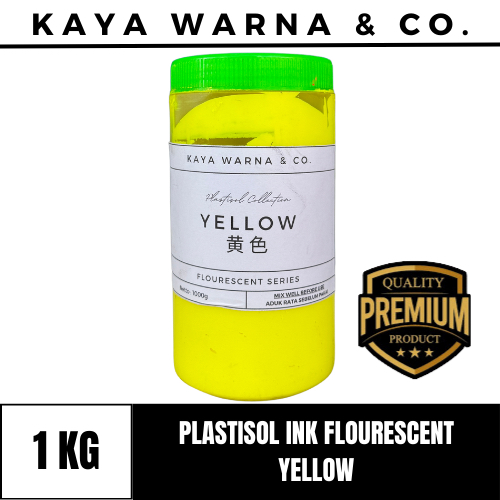 

Tinta Sablon Plastisol Ink YELLOW Fluorescent Series KAYA WARNA & CO. (1kg)