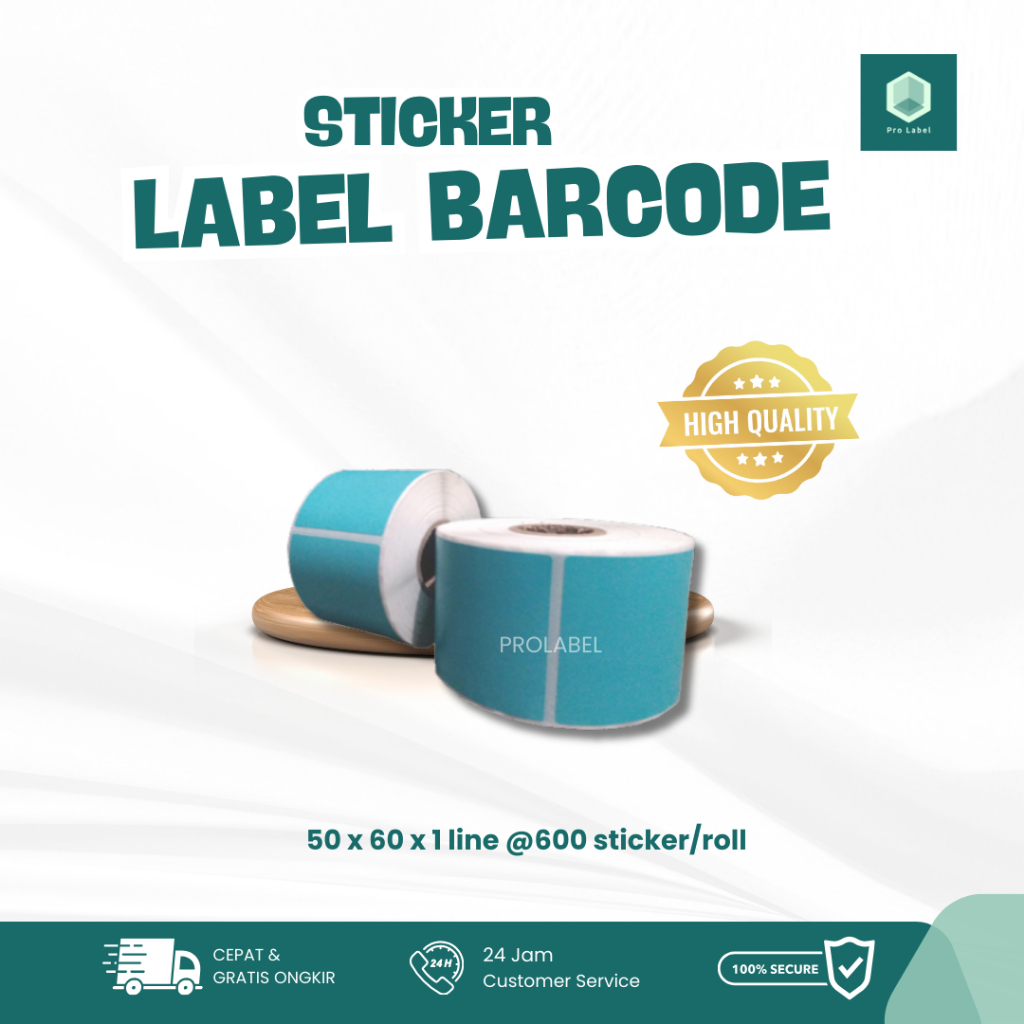 

STICKER LABEL BARCODE 50x60 mm Biru 1 Line Isi 600