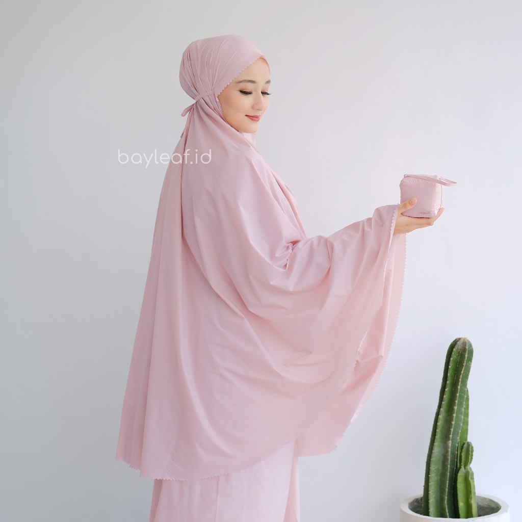 Bayleaf.id Mukena Skylite Mini Pouch Polos Lasercut Premium / Mukena Travel Resleting Dagu