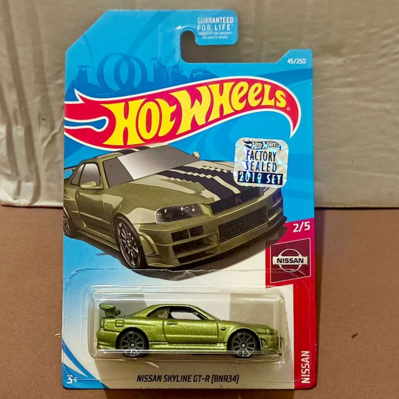 Hot Wheels Nissan Skyline R34 Hijau Factory Sealed