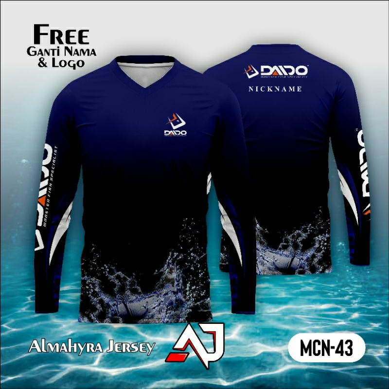 jersey mancing daido lengan panjang full printing sublim,Free costum Nama & logo
