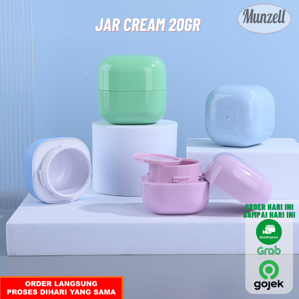 Pot Cream Kotak 20gr Pastel Biru Double Layer Skin Care Serum Botol Krim Kosong Kosmetik Packaging