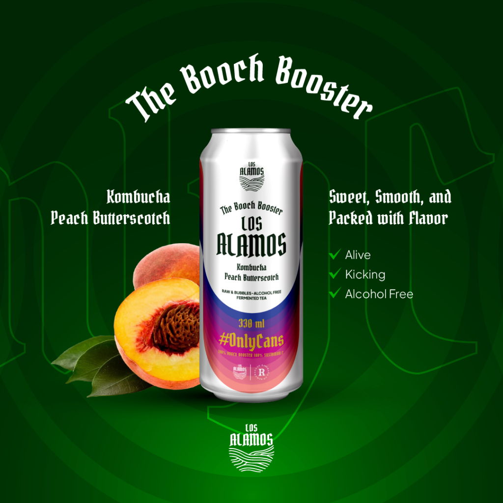 

Minuman Probiotic Tea - Los Alamos Booch Booster 330ml - Peach Butterscotch - 4pcs - Minuman Kaleng
