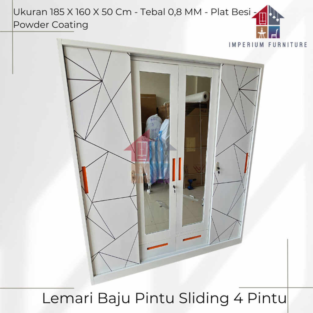Lemari Baju Sliding Besi / Lemari Baju Besi / Lemari Pakaian Besi / Lemari Baju / Lemari pakaian