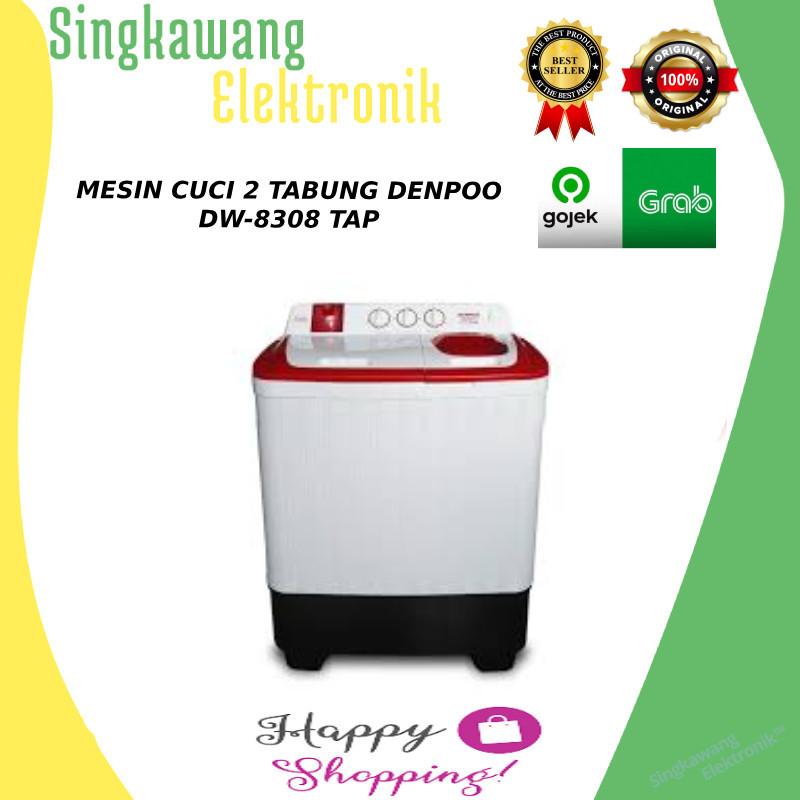 MESIN CUCI 2 TABUNG DENPOO DW-8308 TAP